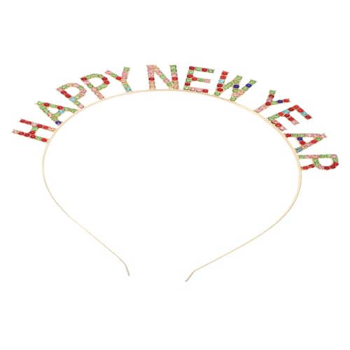 ARTSEWPLY Happy Year Haarschmuck mit Strasssteinen Modisches Stirnband für Silvesterparty Leichtes Year Haarband Kopfschmuck Accessoire für Damen Langlebig und Komfortabel von ARTSEWPLY