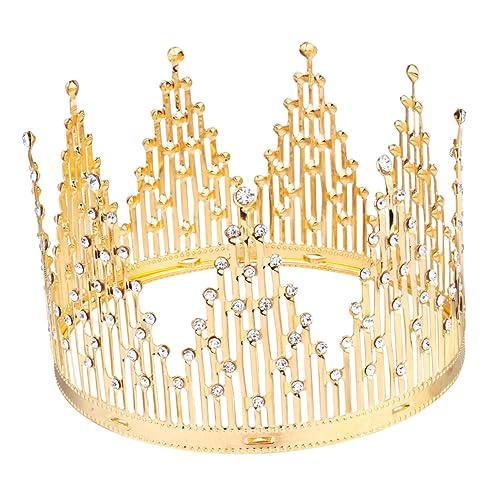 ARTSEWPLY Kristall Kronen Cake Topper Goldfarben Langlebige Tortenaufsatz Dekoration für Geburtstagsfeier Hochzeit Kinderparty Festliche Kuchenverzierung Elegantes Crown Design von ARTSEWPLY