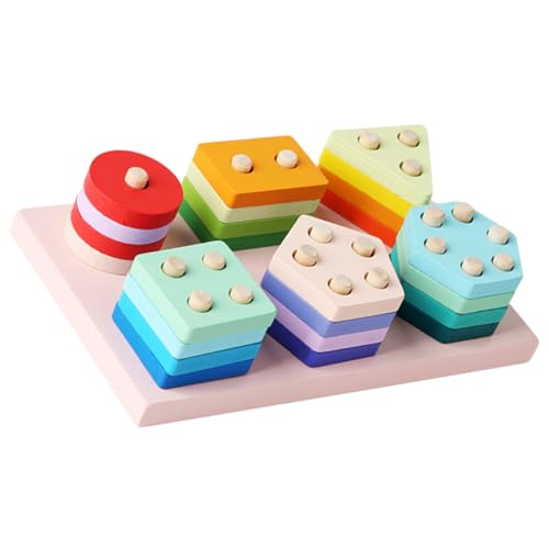 ARTSEWPLY Montessori Holzspielzeug Sortierspiel Geometrische Formen Stapelspiel für Kleinkinder Jahre zur Feinmotorik und Form Sowie Farberkennung ARTSEWPLY Montessori Holzspielzeug Sortierspiel Geometrische Formen Stapelspiel für Kleinkinder Jahre zur Feinmotorik und Form Sowie Farberkennung von ARTSEWPLY