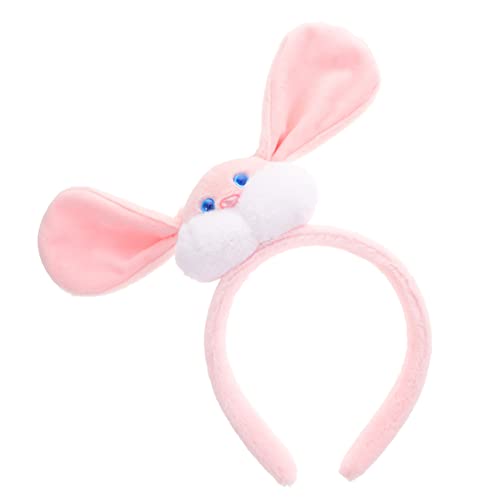 ARTSEWPLY Plüsch Hasenohren Haarband Kuscheliger Bunny Haarreif Niedlich Party Cosplay Stirnband Erwachsene Geburtstagsfeier Rosa von ARTSEWPLY