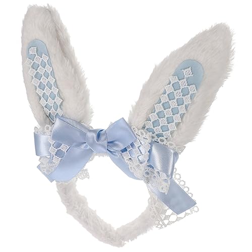 ARTSEWPLY Plüsch Hasenohren Haarreif mit Blauem Schleifenband Weiches Bunny Kostüm Accessoire für Frauen Mädchen und Langlebiges Cosplay Stirnband für Karneval Party und Fasching ARTSEWPLY Plüsch Hasenohren Haarreif mit Blauem Schleifenband Weiches Bunny Kostüm Accessoire für Frauen Mädchen und Langlebiges Cosplay Stirnband für Karneval Party und Fasching von ARTSEWPLY