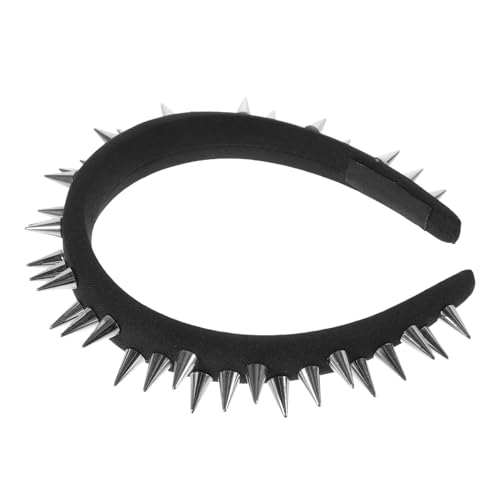 ARTSEWPLY Rivet Punk Stirnband für Damen Schwarzes Haarschmuck Accessoire mit Nieten Sicherer für Festivals und Cosplay Stylisches Kopfband für Rocker Looks von ARTSEWPLY