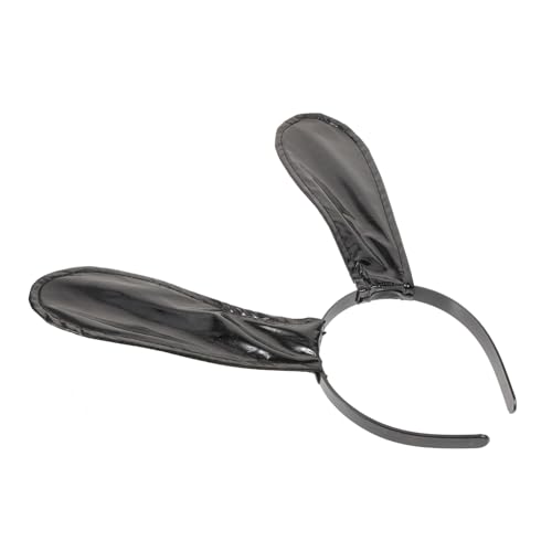 ARTSEWPLY Schwarzer Bunny Ohren Haarreif aus Leder Bequem und Verstellbar für Party Cosplay Ostern und Festliche Kostüme Süßer Kopfschmuck für Damen und Mädchen von ARTSEWPLY