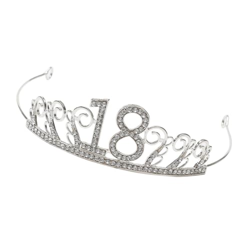 ARTSEWPLY Silberner Kristall Kuchen Topper Zahl Geburtstagstorte Dekoration Strass Krone Tortendeko Hochzeit Party Zubehör Elegante Langlebige Backdeko von ARTSEWPLY