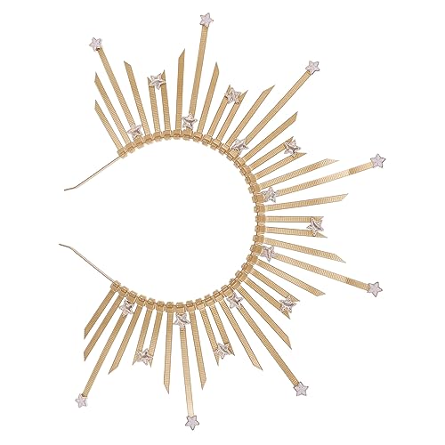 ARTSEWPLY Sonnenstrahlen Kopfschmuck mit Goldener Krone für Damen Halloween Stirnband für Cosplay Partys Hochzeiten und Fotografie Leicht und Bequem Gothic Accessoire von ARTSEWPLY