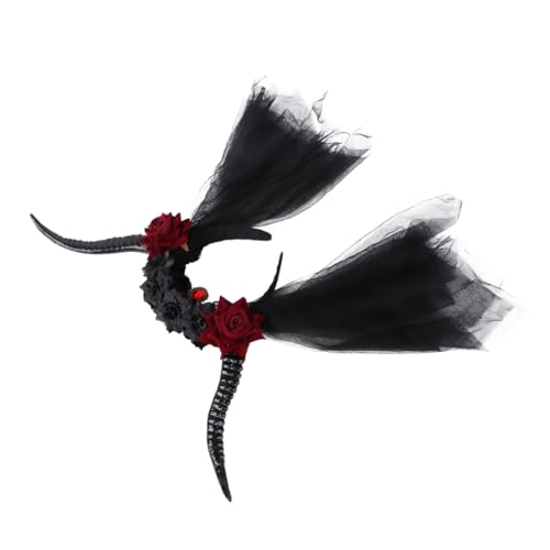 ARTSEWPLY Steampunk Haarreif mit Antilopenhörnern und Gothic Schleier Halloween Kopfschmuck für Party Cosplay und Festival Stilvolles Vintage Accessoire ARTSEWPLY Steampunk Haarreif mit Antilopenhörnern und Gothic Schleier Halloween Kopfschmuck für Party Cosplay und Festival Stilvolles Vintage Accessoire von ARTSEWPLY
