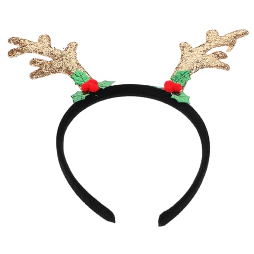 ARTSEWPLY Weihnachtlicher Rentier Haarreif mit Goldenem Geweih Verstellbares Cosplay Headband für Damen und Herren Komfortabel und Langlebig für Weihnachtsfeiern und Karneval von ARTSEWPLY