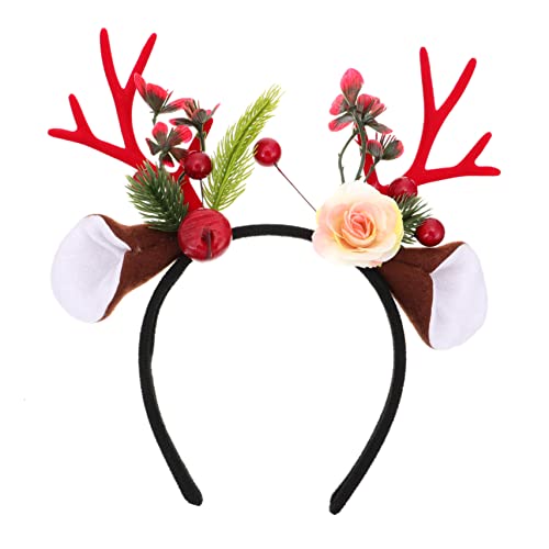 ARTSEWPLY Weihnachtsgeweih Haarreif für Erwachsene Stirnband für Festliche Anlässe Auffälliges Accessoire für Weihnachtsfeiern Rotes Design für Partys und Festliche von ARTSEWPLY