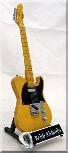 KEITH RICHARDS Miniatur Gitarre Rolling Stones mit Plektrum von ARTSTUDIO35