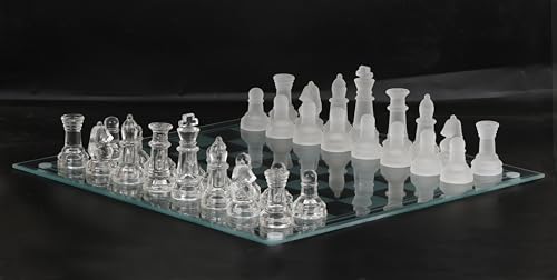 Artvarko 35 x 35 cm großes Schach-Set aus Glas, elegantes Design, langlebig, voll funktionsfähig, 32 mattierte und klare Teile, Heimdekoration, Geschenk. Artvarko 35 x 35 cm großes Schach-Set aus Glas, elegantes Design, langlebig, voll funktionsfähig, 32 mattierte und klare Teile, Heimdekoration, Geschenk. von ARTVARKO