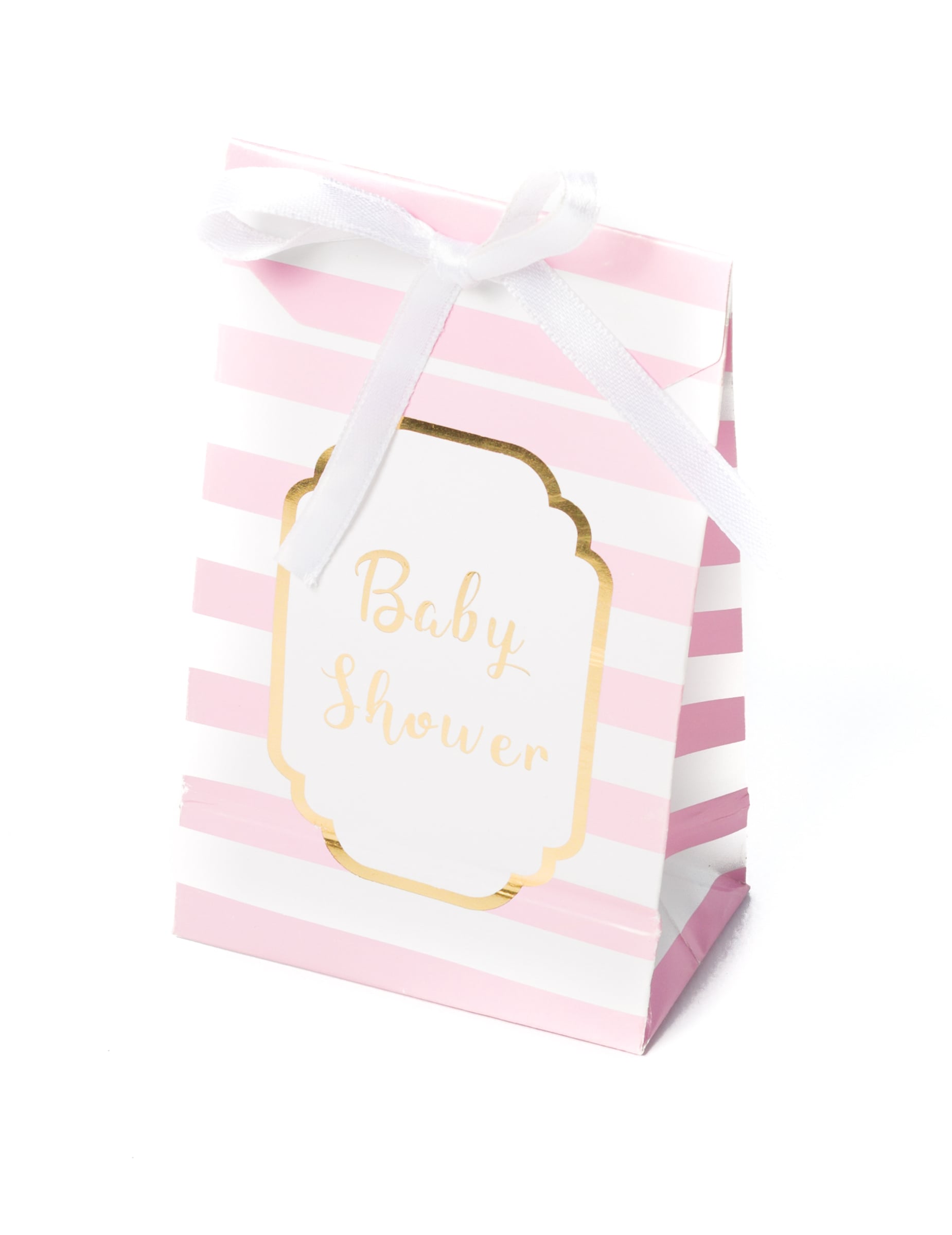10 Baby Shower Geschenktüten rosa gold gestreift 12,5 cm 10 Baby Shower Geschenktüten rosa gold gestreift 12,5 cm von ARTYFETES