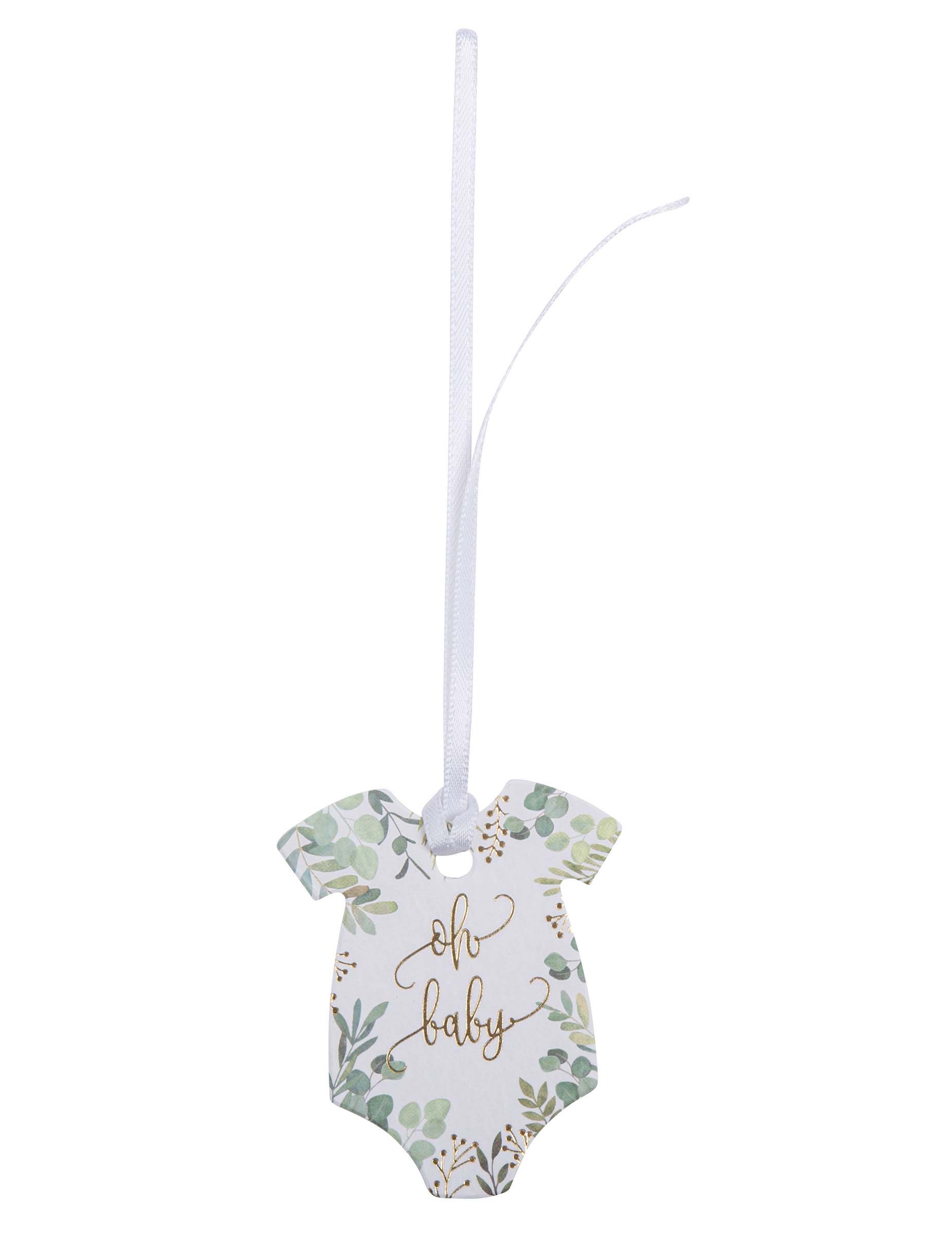 10 Etiketten Baby-Body Oh Baby Eukalyptus + Gold 5x6 cm mit Band 10 Etiketten Baby-Body Oh Baby Eukalyptus + Gold 5x6 cm mit Band von ARTYFETES