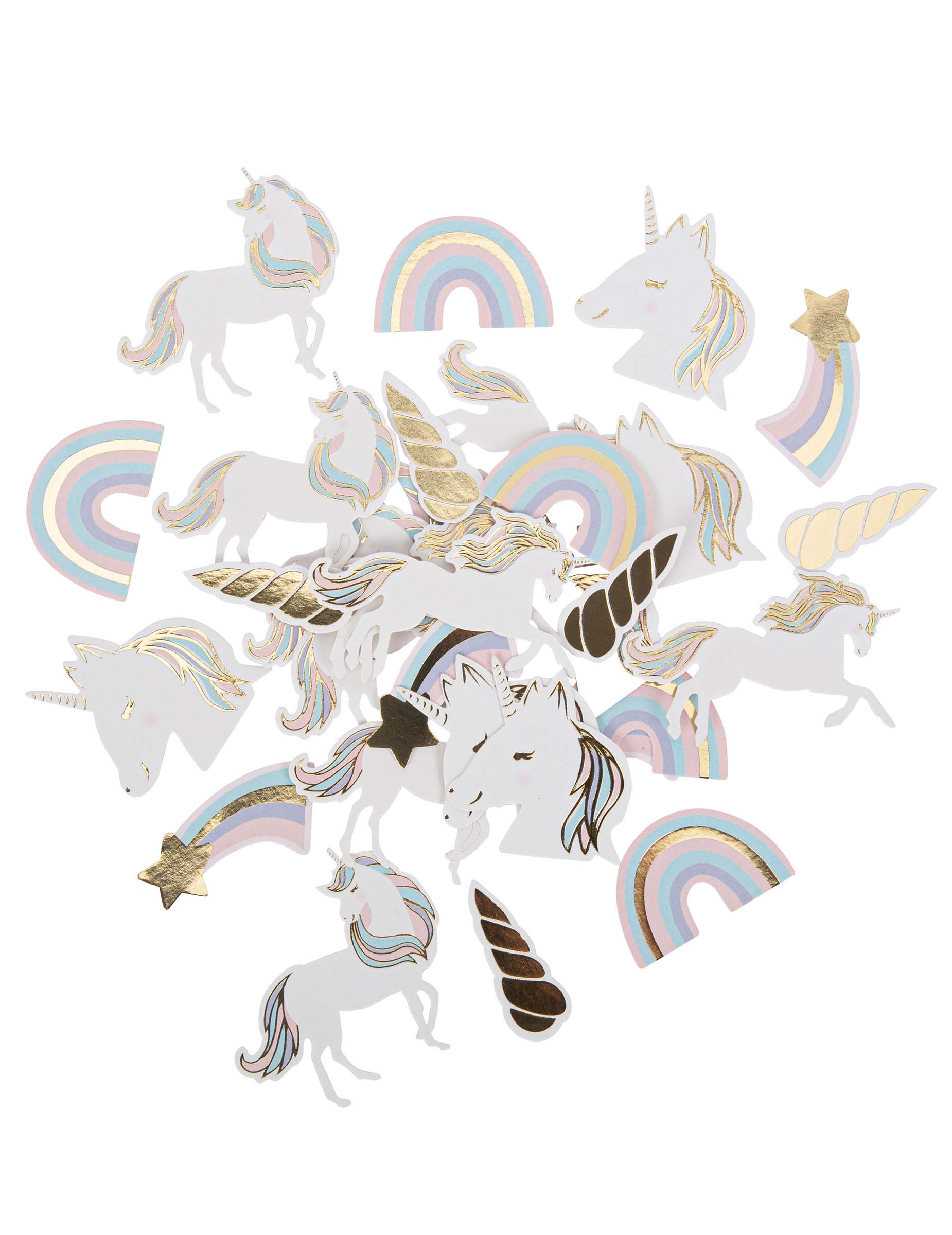 100 Einhorn Konfetti Pastel + Gold 3,5 bis 5,5 cm Tischdeko 100 Einhorn Konfetti Pastel + Gold 3,5 bis 5,5 cm Tischdeko von ARTYFETES