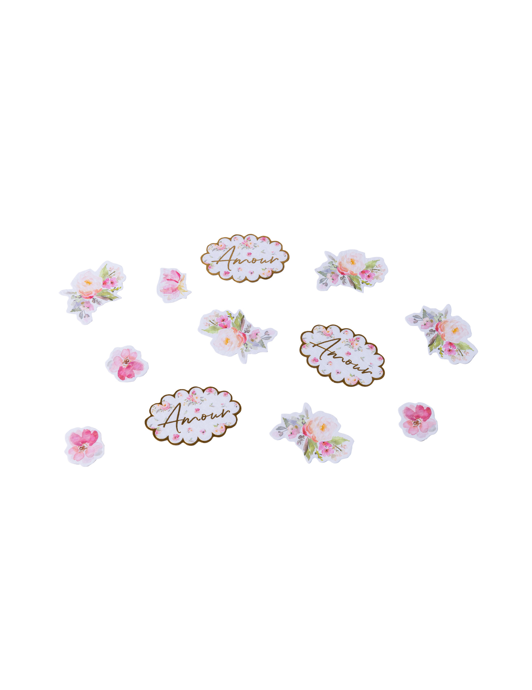 100 Konfetti-Teile Aquarell-Blumen + Liebe Gold-Design 2-4,5cm Hochzeit 100 Konfetti-Teile Aquarell-Blumen + Liebe Gold-Design 2-4,5cm Hochzeit von ARTYFETES