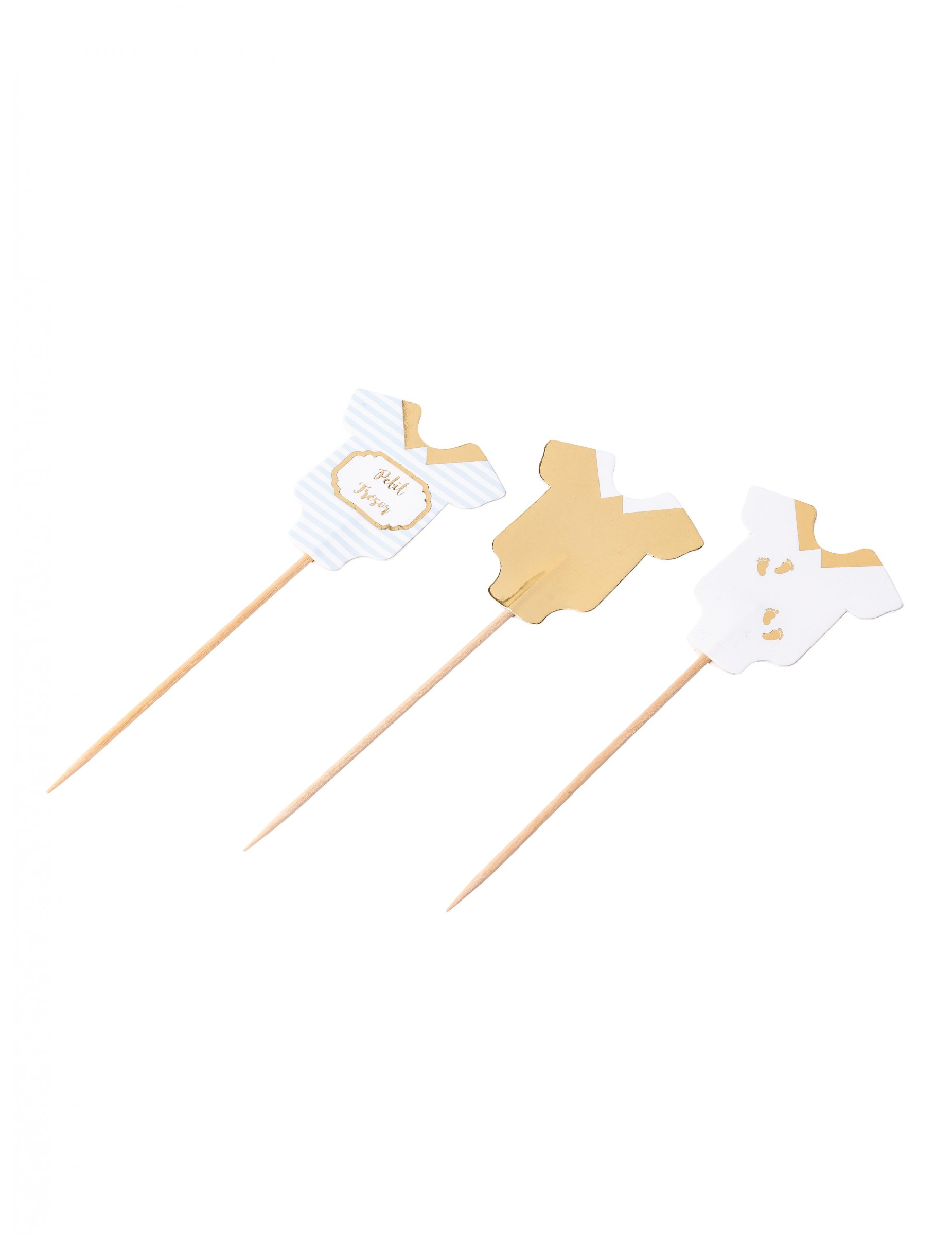 12 Deko-Picker Kleiner Schatz Blau Weiß Gold 12 cm Babyparty 12 Deko-Picker Kleiner Schatz Blau Weiß Gold 12 cm Babyparty von ARTYFETES