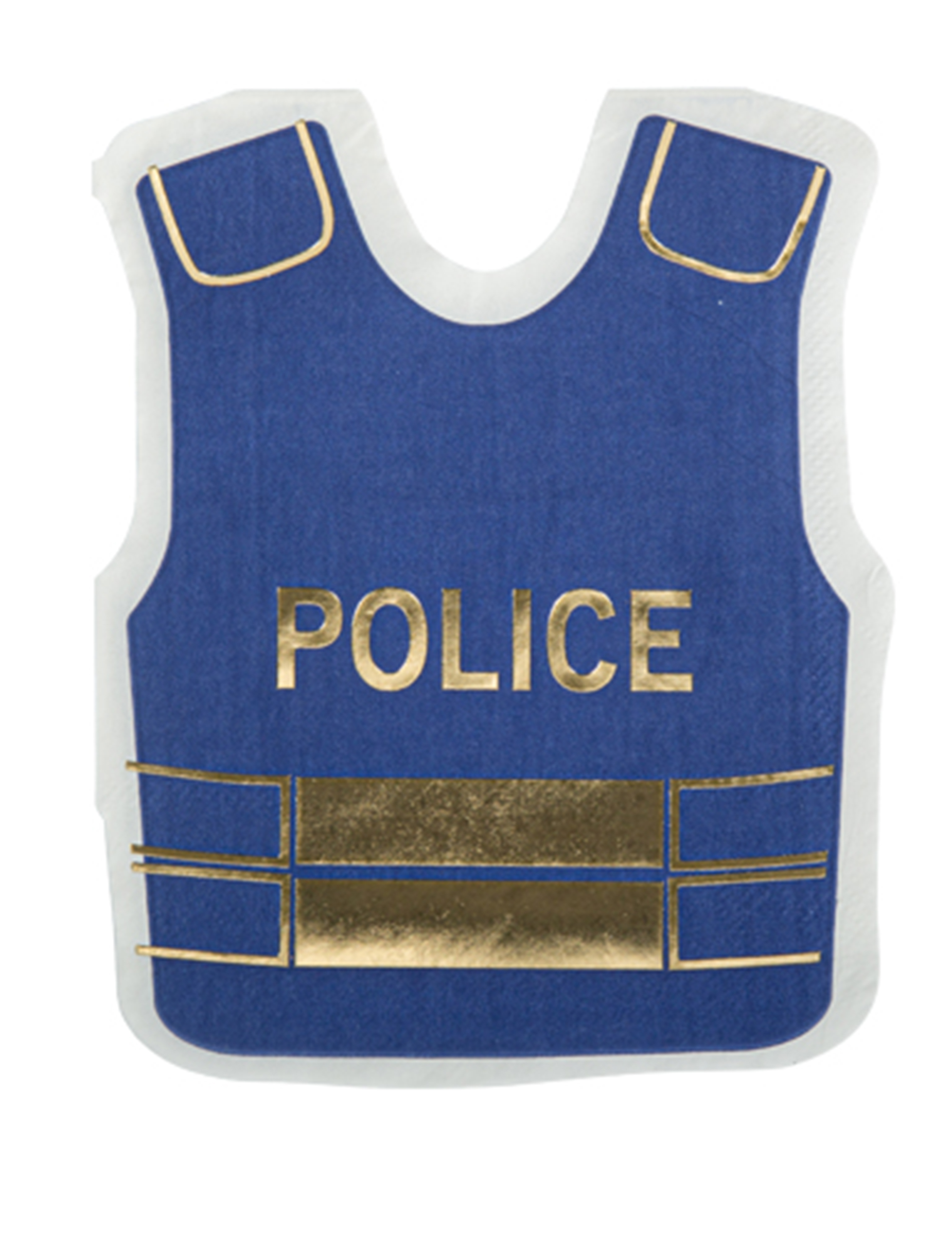 16 Polizei-Servietten, Papier, marineblau und gold, 32 x 16 cm von ARTYFETES
