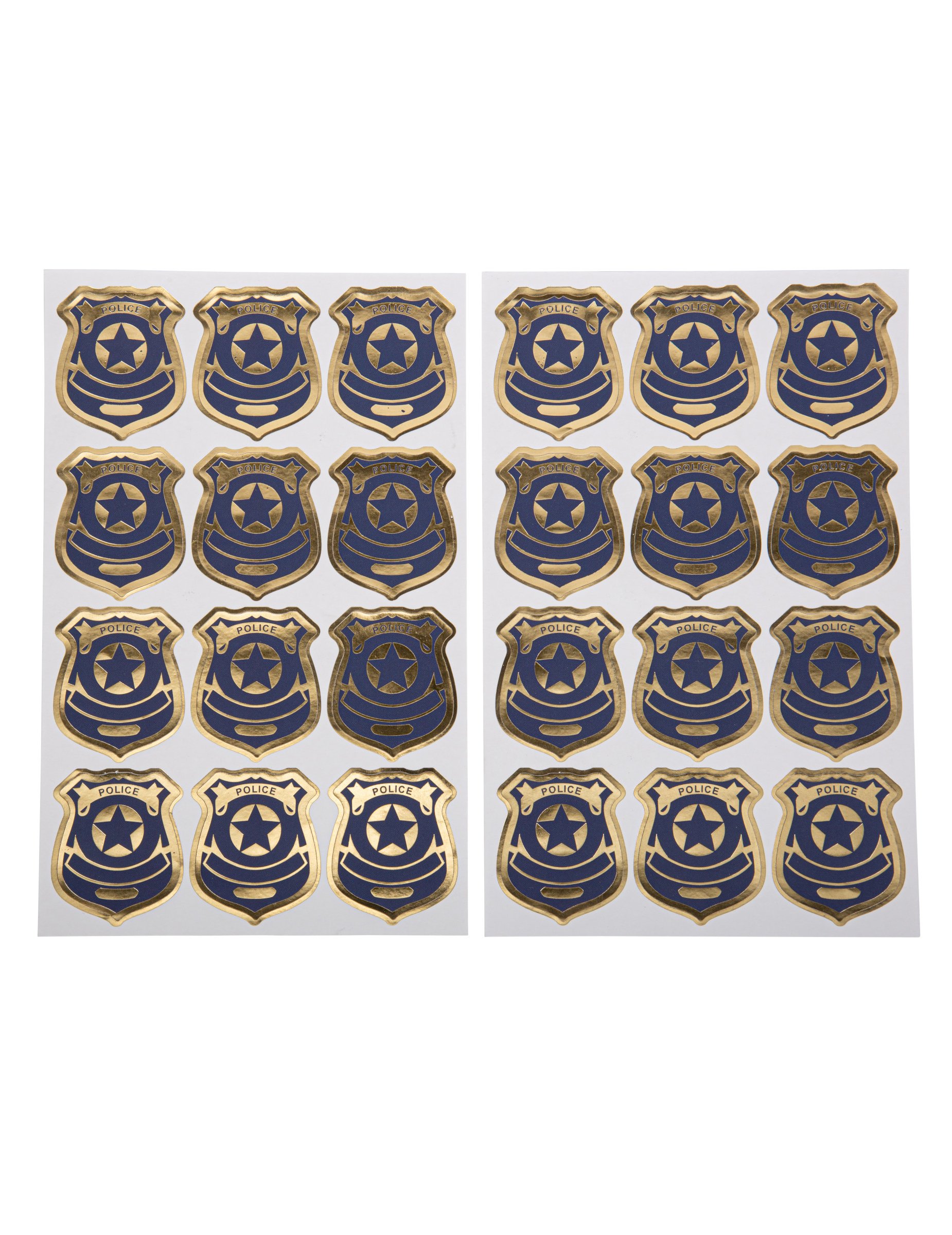 24 Polizei Sticker Abzeichen marineblau und gold 4 cm von ARTYFETES