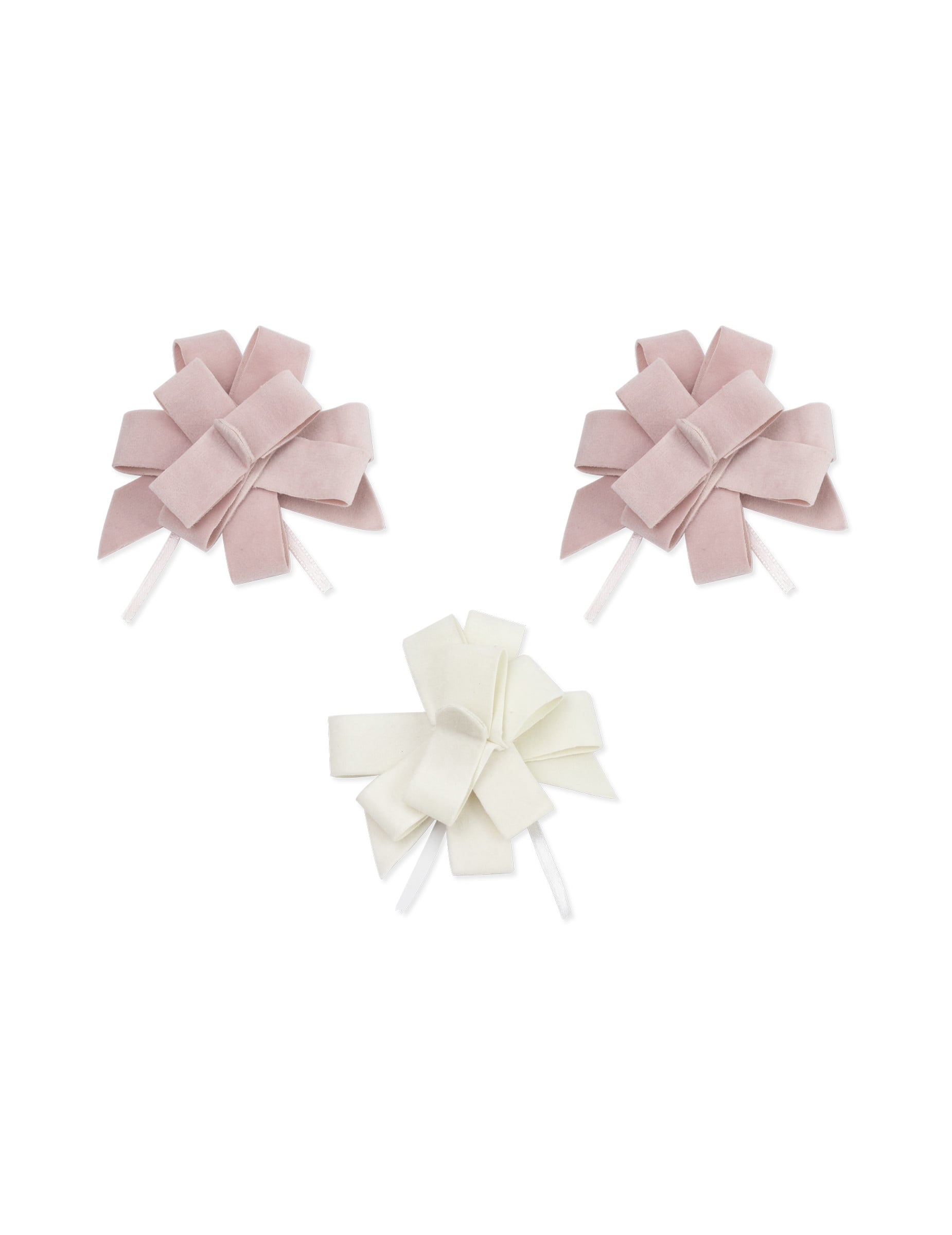 3 Ziehschleifen Samt rosa + weiß 9 cm für die Taufe 3 Ziehschleifen Samt rosa + weiß 9 cm für die Taufe von ARTYFETES