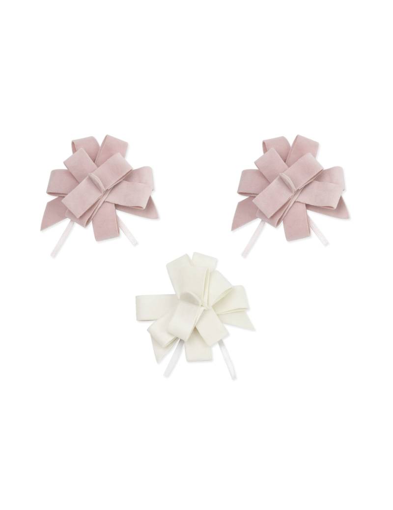 3 Ziehschleifen Samt rosa + weiß 9 cm für die Taufe 3 Ziehschleifen Samt rosa + weiß 9 cm für die Taufe von ARTYFETES