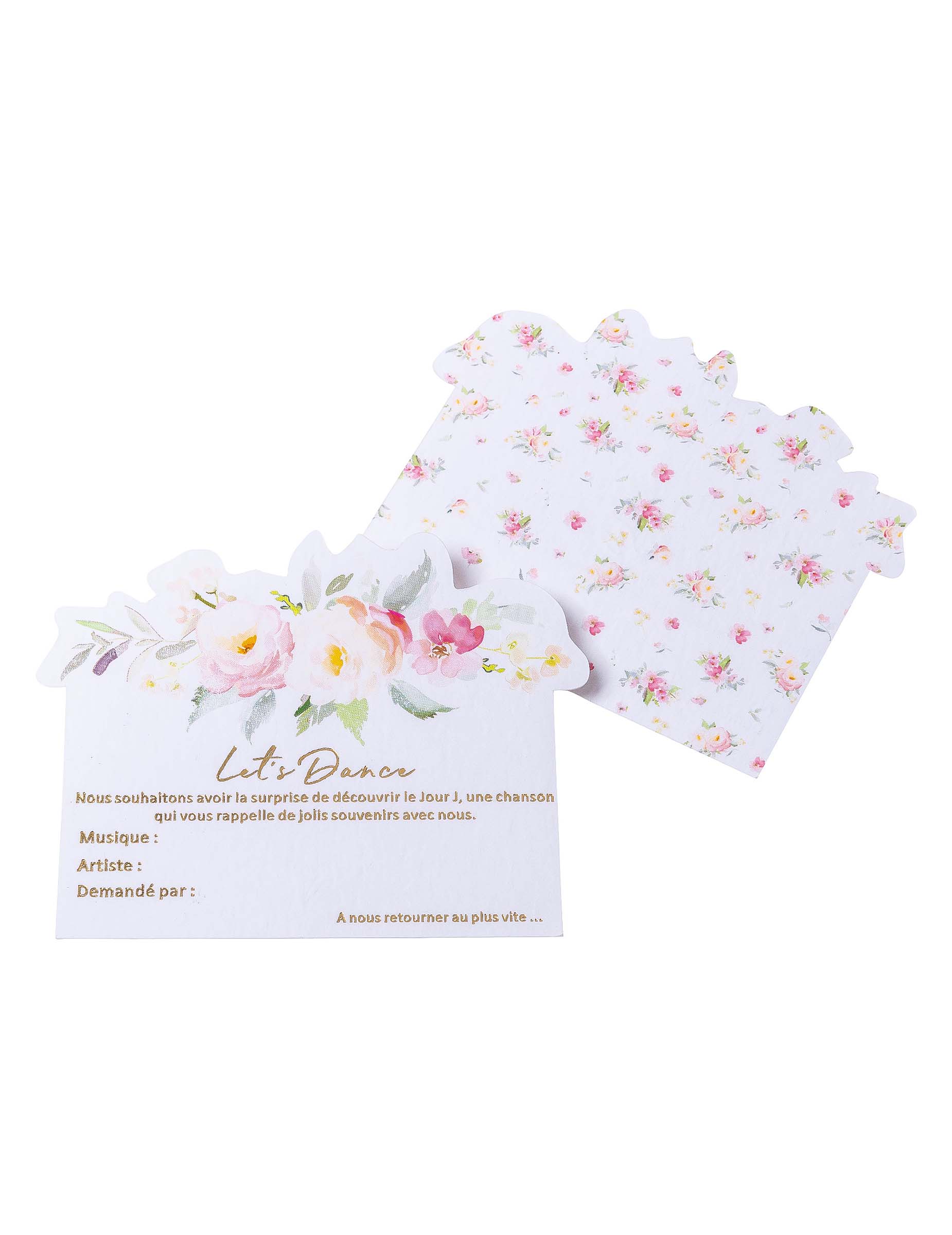 35 Musikwunschkarten Let's Dance Gold Aquarell 8 x 10 cm von ARTYFETES