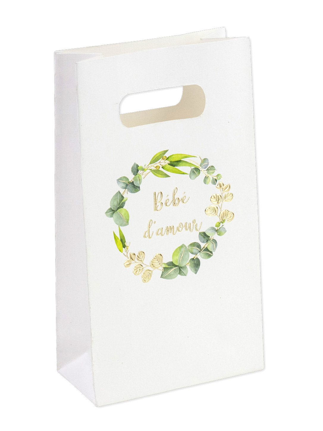 6 Geschenktüten Baby Eukalyptus Gold 10 x 18 x 5 cm von ARTYFETES