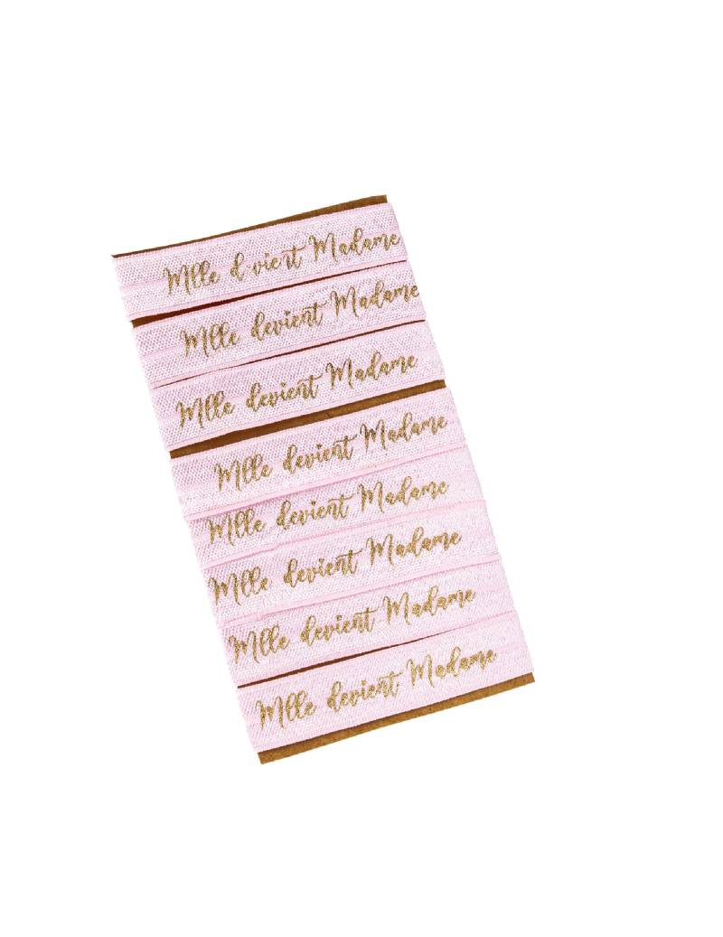 8 Armbänder Miss to Mrs, rosa und gold von ARTYFETES