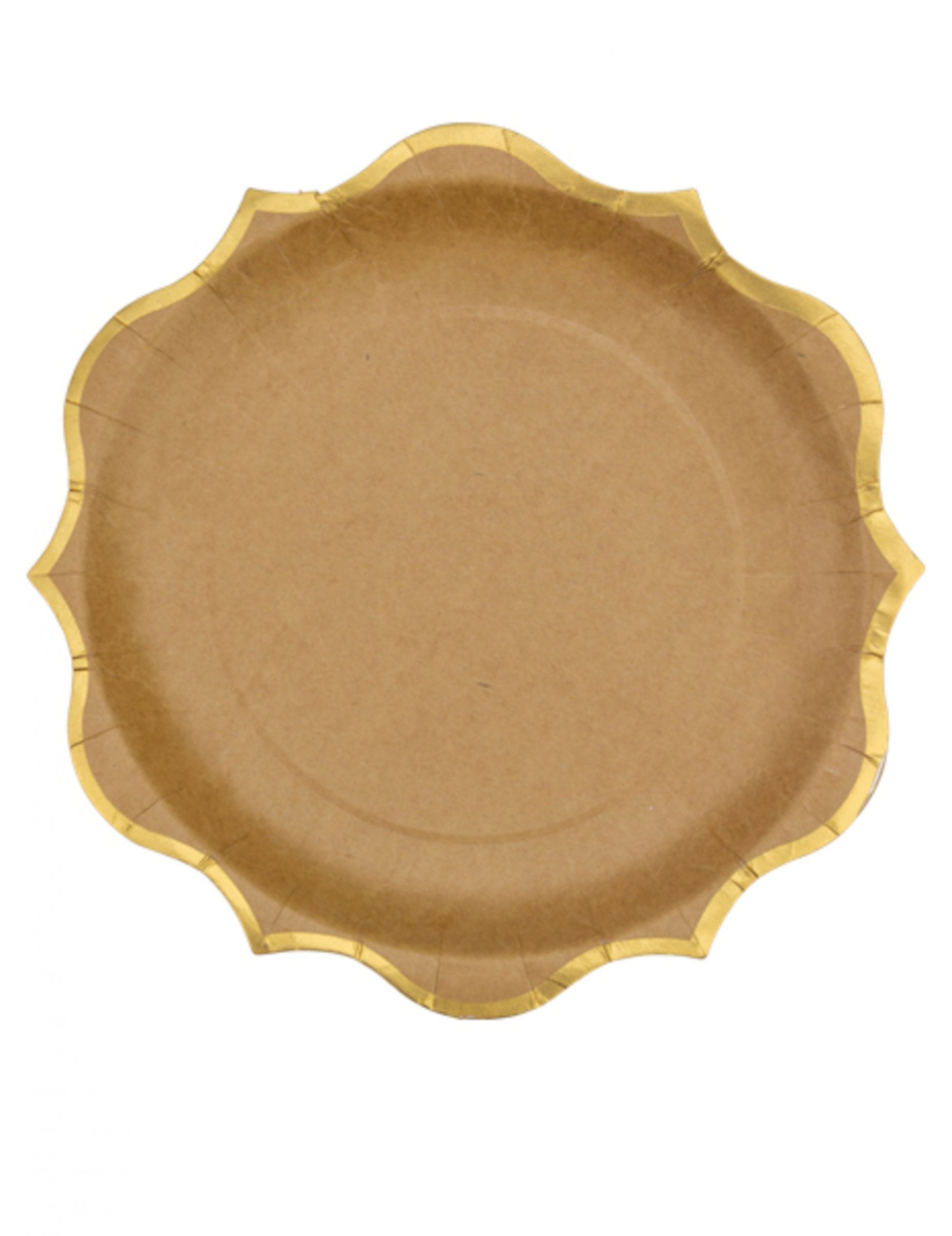 8 Kraft-Pappteller mit Goldrand 23 cm 8 Kraft-Pappteller mit Goldrand 23 cm von ARTYFETES