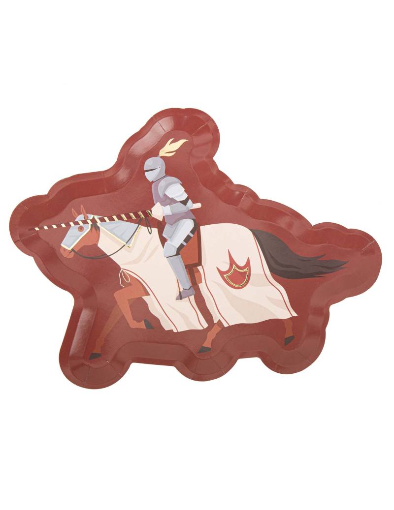 8 Pappteller Ritter Bordeaux 28 x 22 cm von ARTYFETES