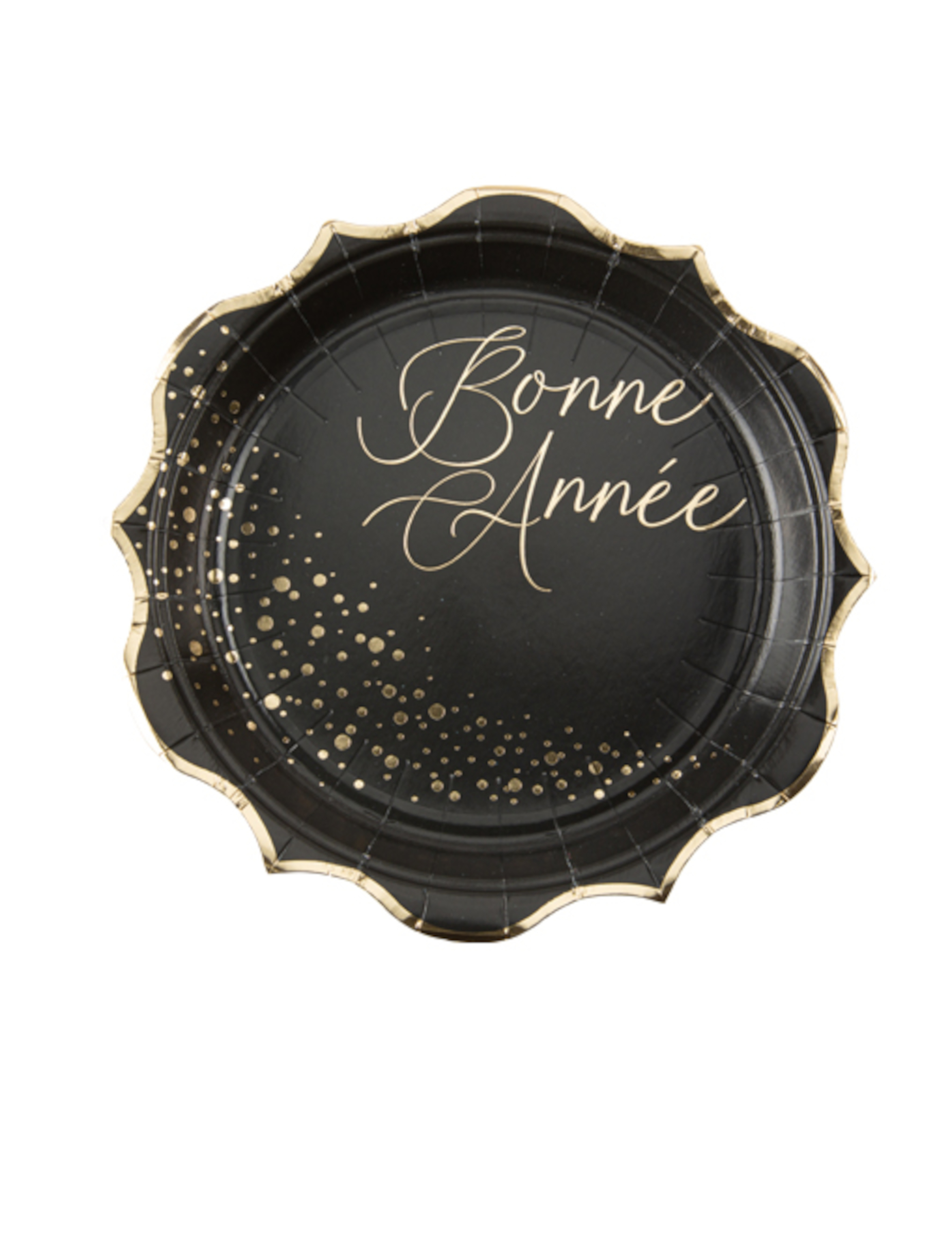 8 Pappteller Silvester Schwarz Gold 23cm von ARTYFETES