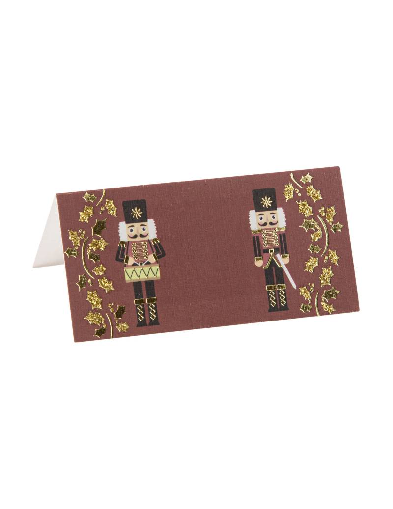 8 Platzkarten Nussknacker festlich Weinrot und Gold 8 x 4 cm von ARTYFETES
