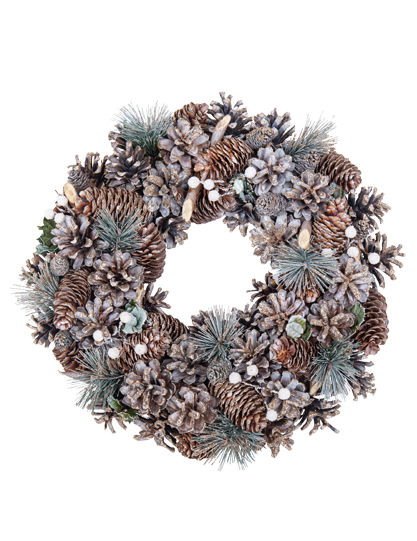 Adventskranz Winterzauber grün-braun-weiß 35 cm Adventskranz Winterzauber grün-braun-weiß 35 cm von ARTYFETES