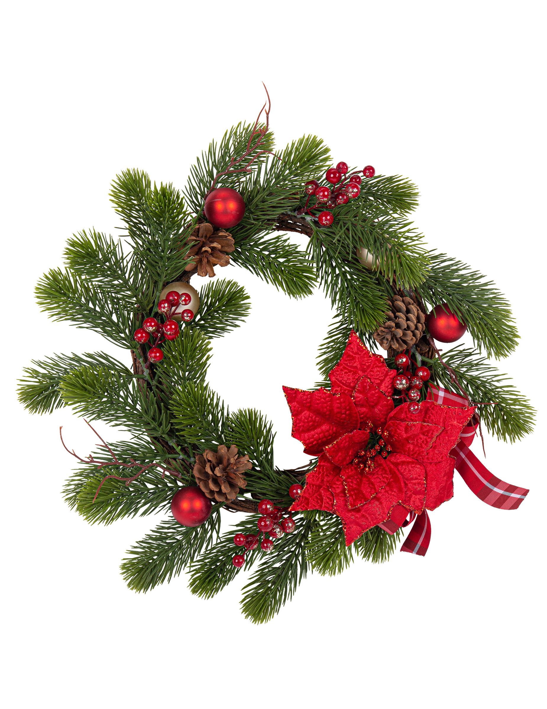 Adventskranz mit Weihnachtsstern grün-braun-rot 40 cm Adventskranz mit Weihnachtsstern grün-braun-rot 40 cm von ARTYFETES