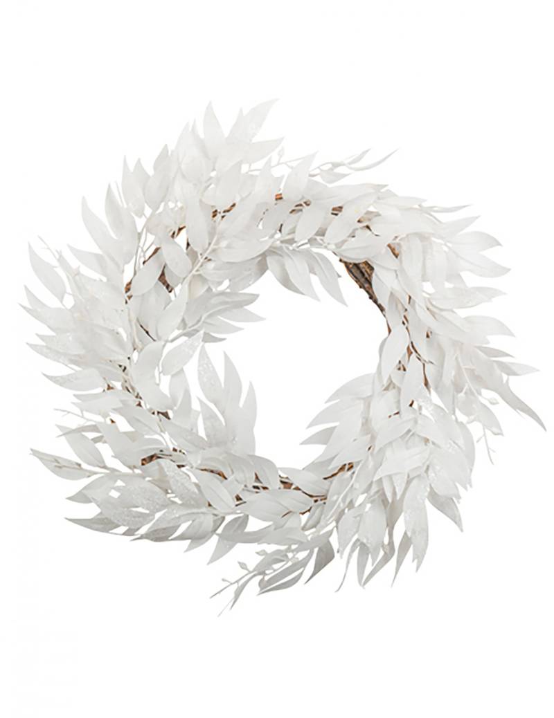 Adventskranz weiße Blütenblätter weiß 50 cm von ARTYFETES
