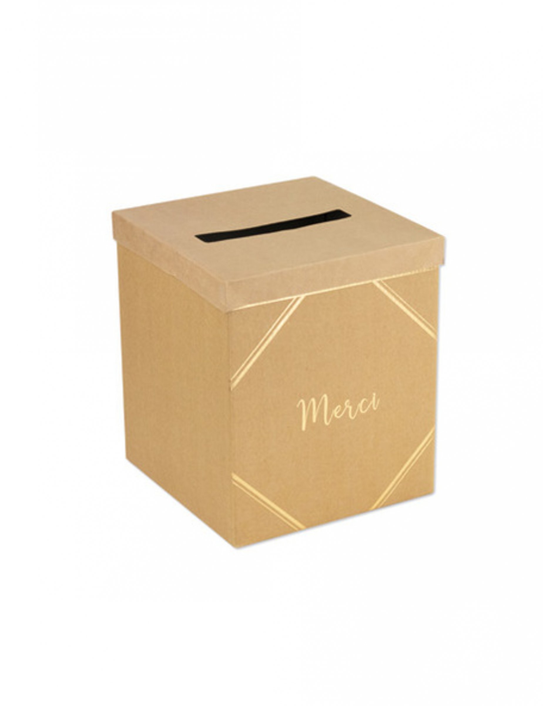 Briefbox Danke Kraftpapier Gold 21 x 25 cm von ARTYFETES