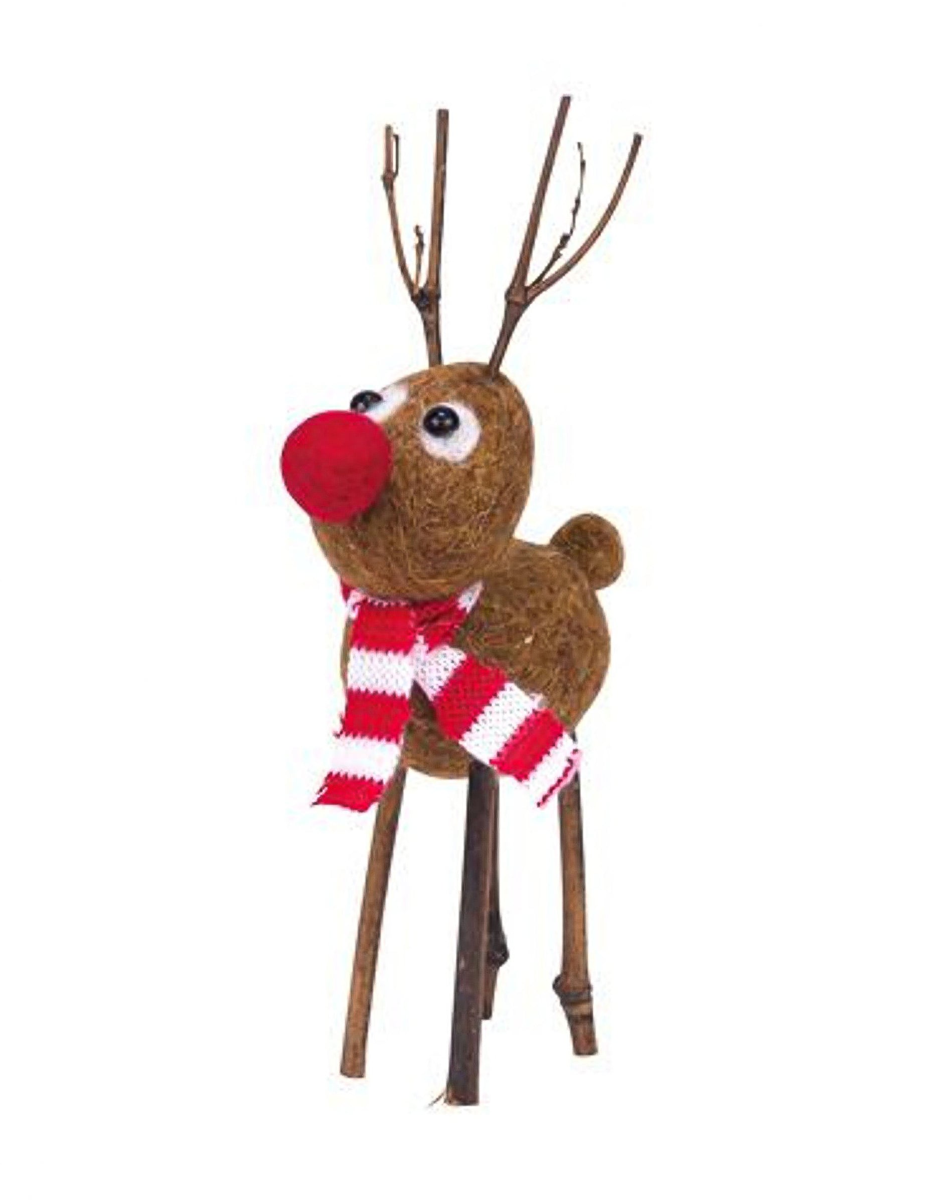 Deko Figur Rentier Rudolph aus Wolle 22 cm von ARTYFETES