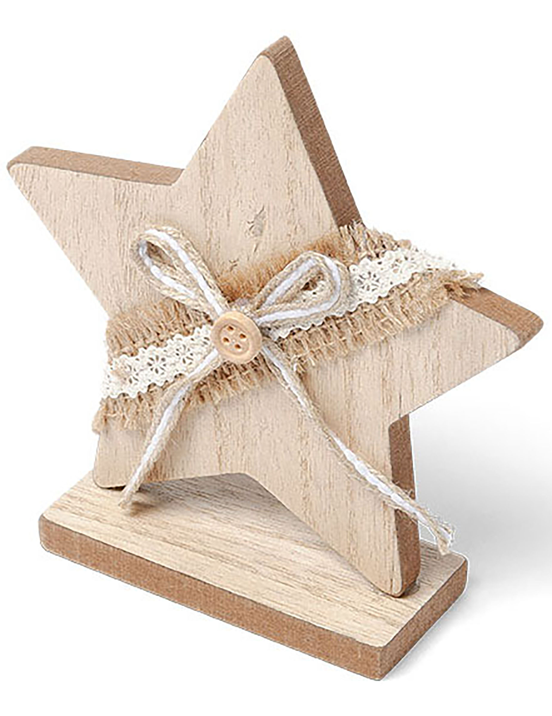 Deko-Stern aus Holz Weihnachten braun-weiß 13 cm Deko-Stern aus Holz Weihnachten braun-weiß 13 cm von ARTYFETES