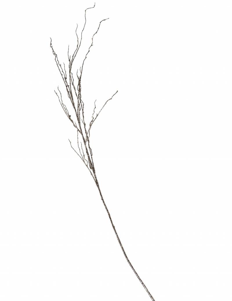 Feingliedriger Weihnachtzweig mit Glitzer goldfarben-braun 125 cm von ARTYFETES