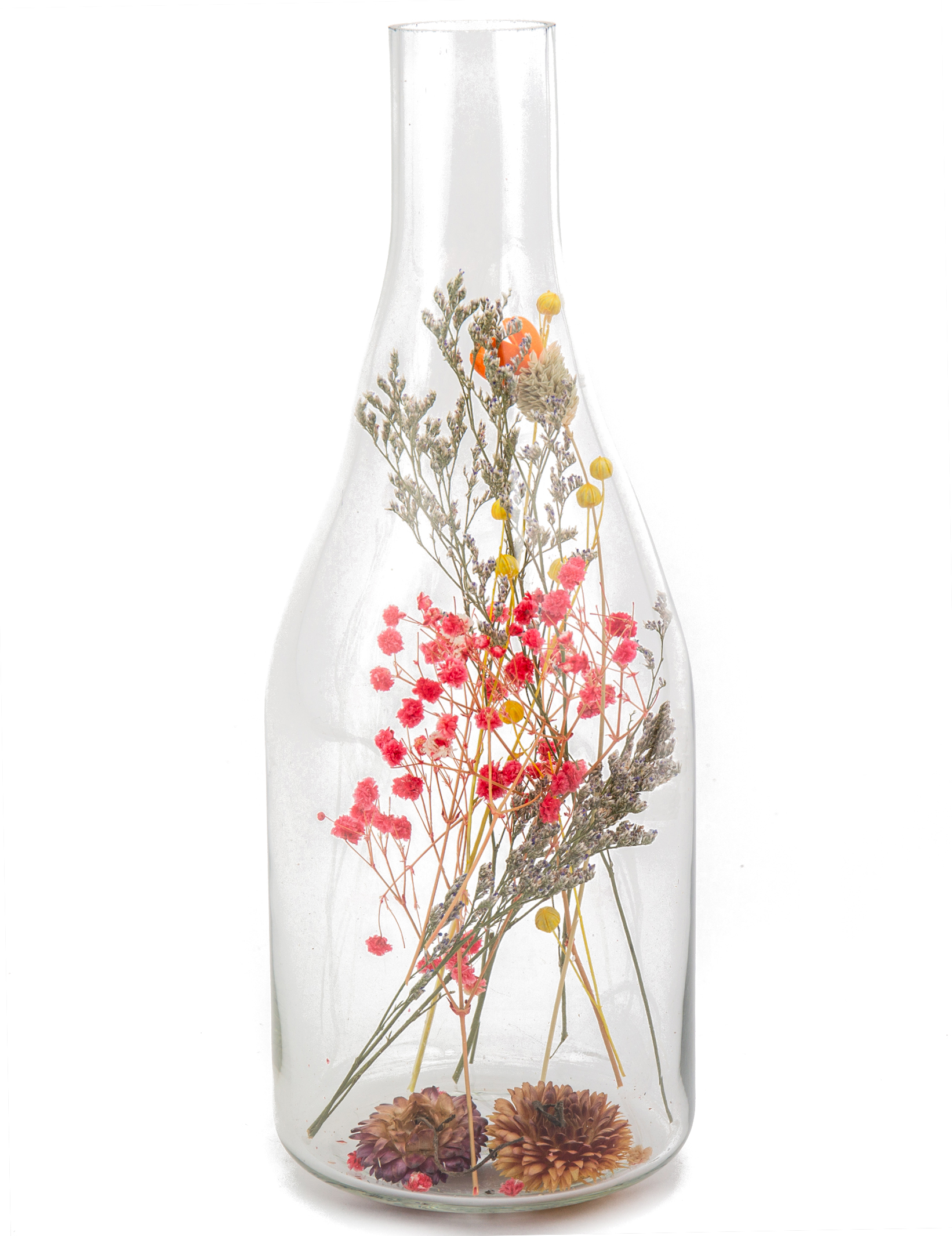 Flasche Trockenblumen Bunt Glasflasche 32 x 12 cm von ARTYFETES