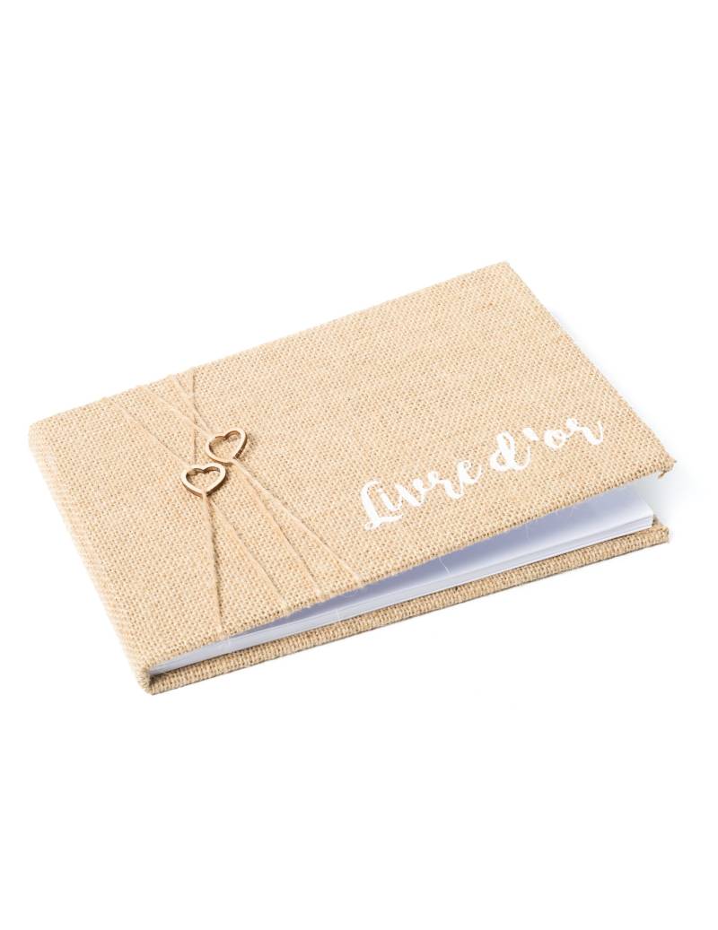 Gästebuch Jute Rustikal Buch 64 Seiten 16,5 x 24 cm von ARTYFETES