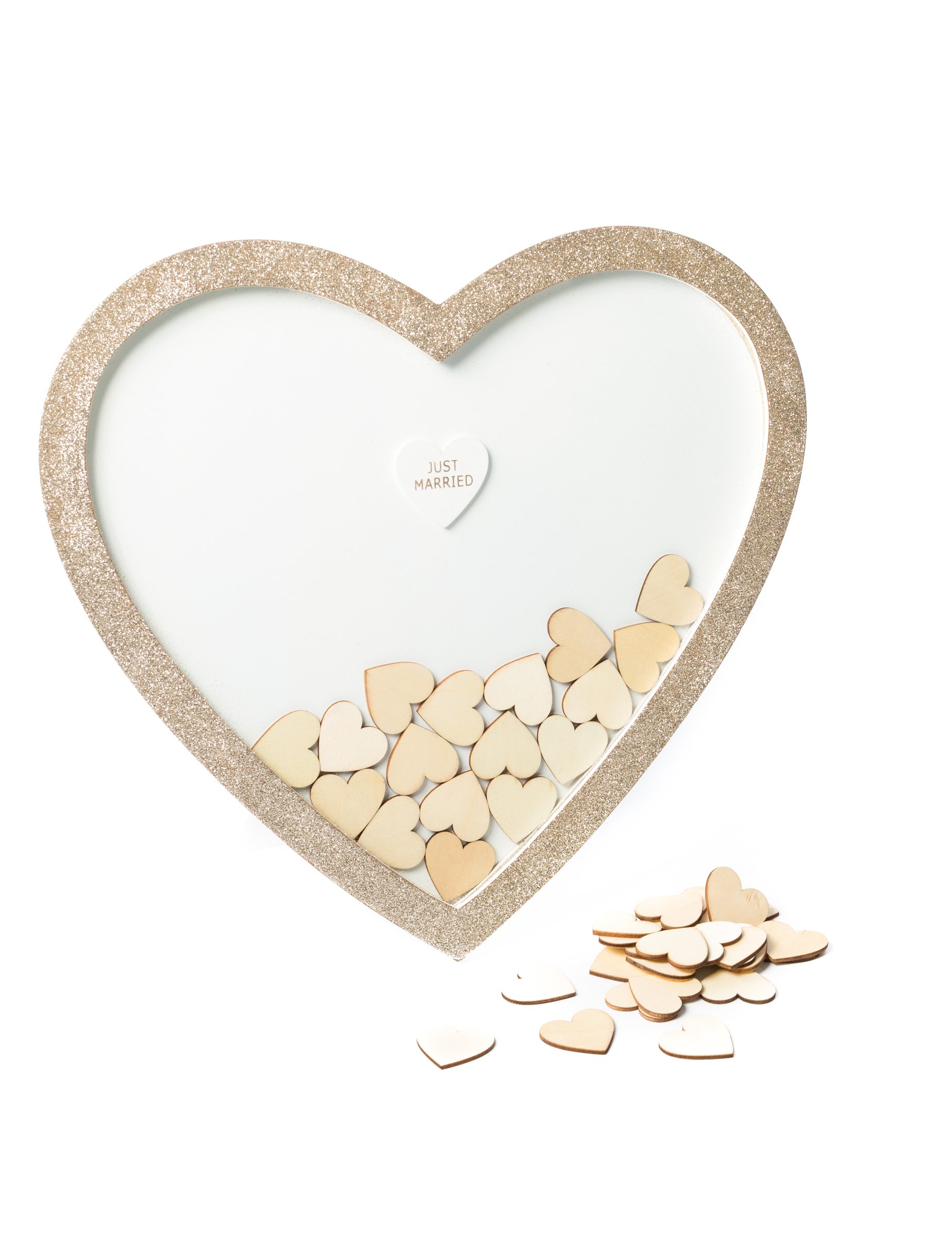 Gästebuch Rahmen Herzen Holz 37 x 40 cm von ARTYFETES