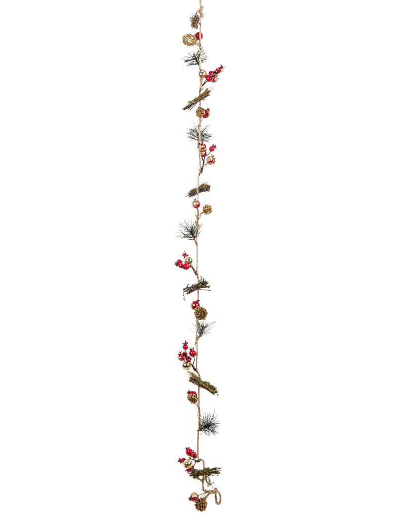 Girlande mit Tannenzapfen und Beeren Weihnachtsdeko rot-grün 120 cm von ARTYFETES