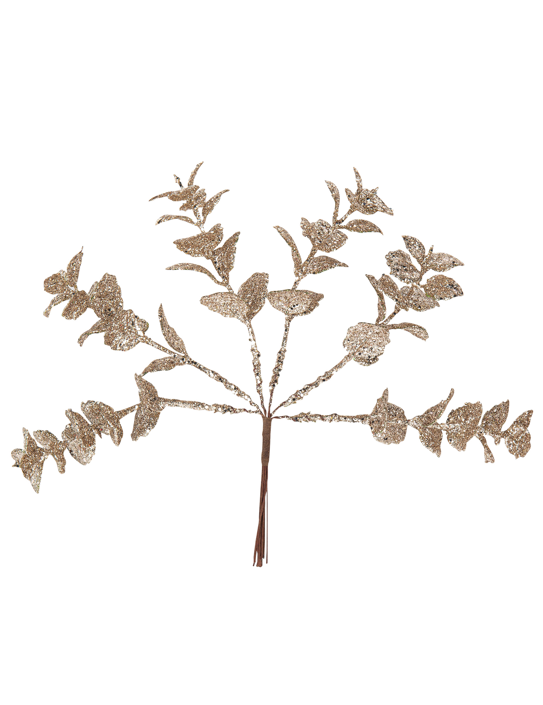 Glamouröser Eukalyptus-Zweig mit Glitzer Weihnachtsdeko goldfarben 17 cm Glamouröser Eukalyptus-Zweig mit Glitzer Weihnachtsdeko goldfarben 17 cm von ARTYFETES