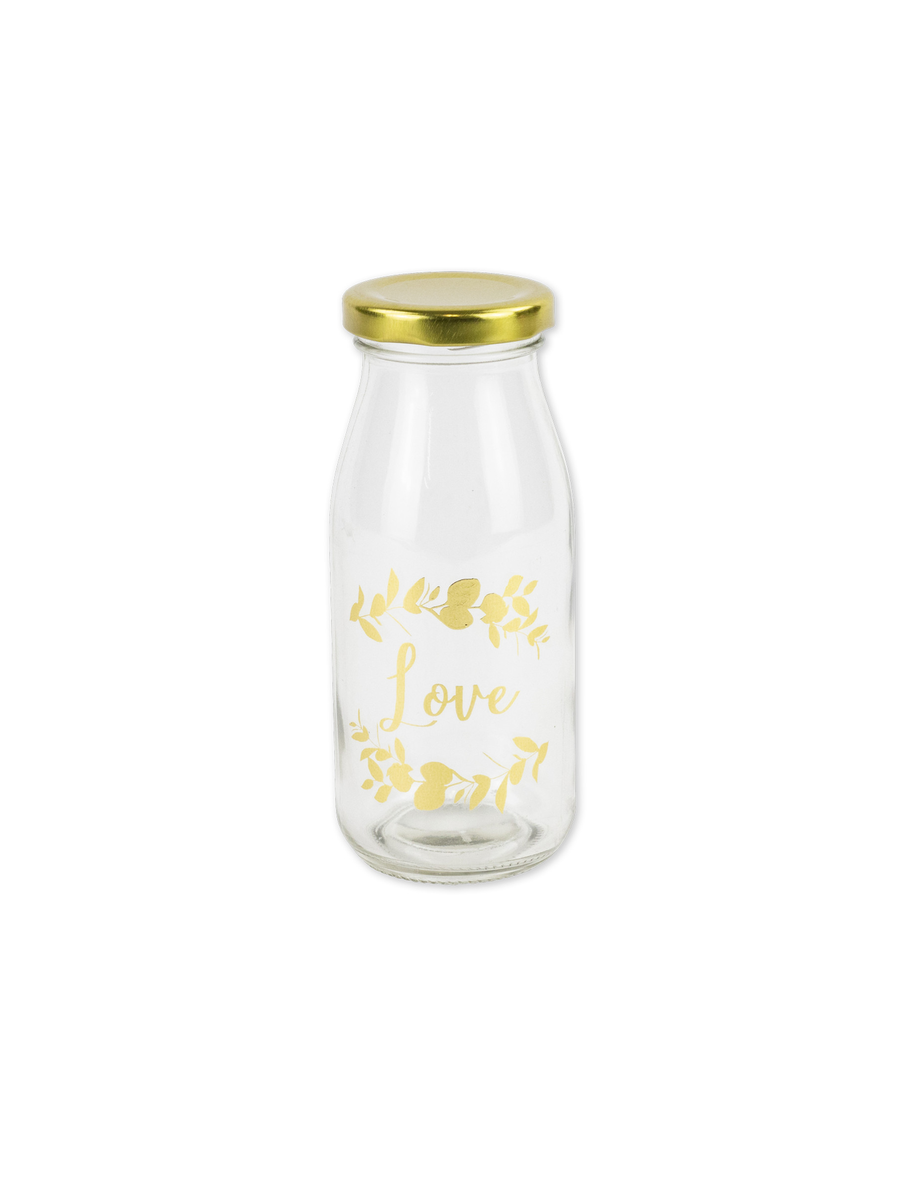 Glasflasche Candy Bar Love mit goldenem Deckel 6 x 14 cm von ARTYFETES