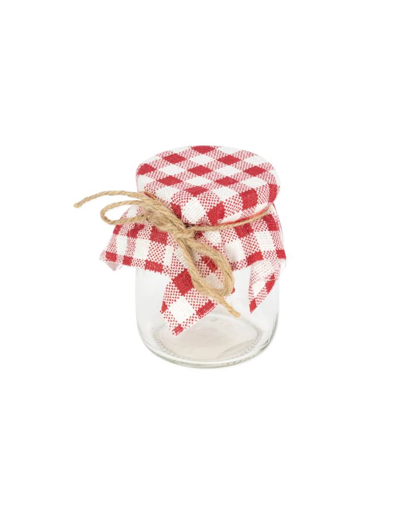 Glasgefäß im rot-weißen Vichy-Look - 7 cm Glasgefäß im rot-weißen Vichy-Look - 7 cm von ARTYFETES