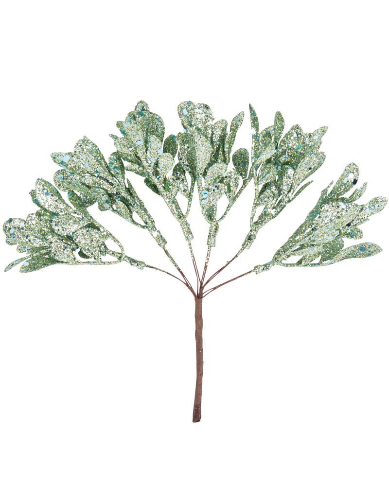 Glitzernde Minz-Zweige Weihnachtsdeko 6 Stück grün 16 cm von ARTYFETES
