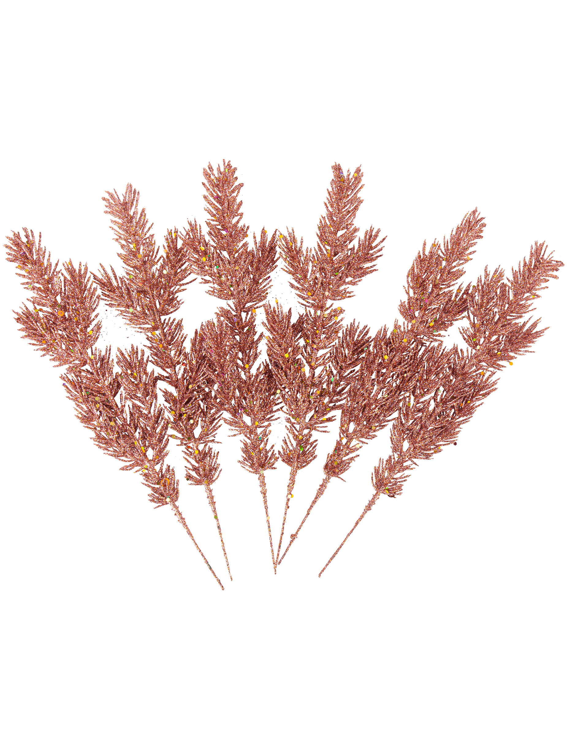 Glitzernde Nadelzweige Weihnachtsdekoration 6 Stück roségold 30 cm Glitzernde Nadelzweige Weihnachtsdekoration 6 Stück roségold 30 cm von ARTYFETES