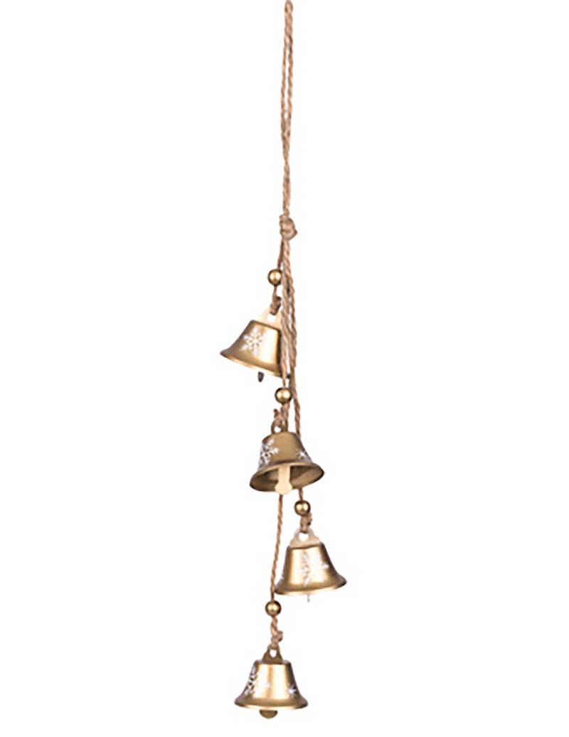 Goldglöckchen-Hängedeko für Weihnachten goldfarben 42 cm von ARTYFETES