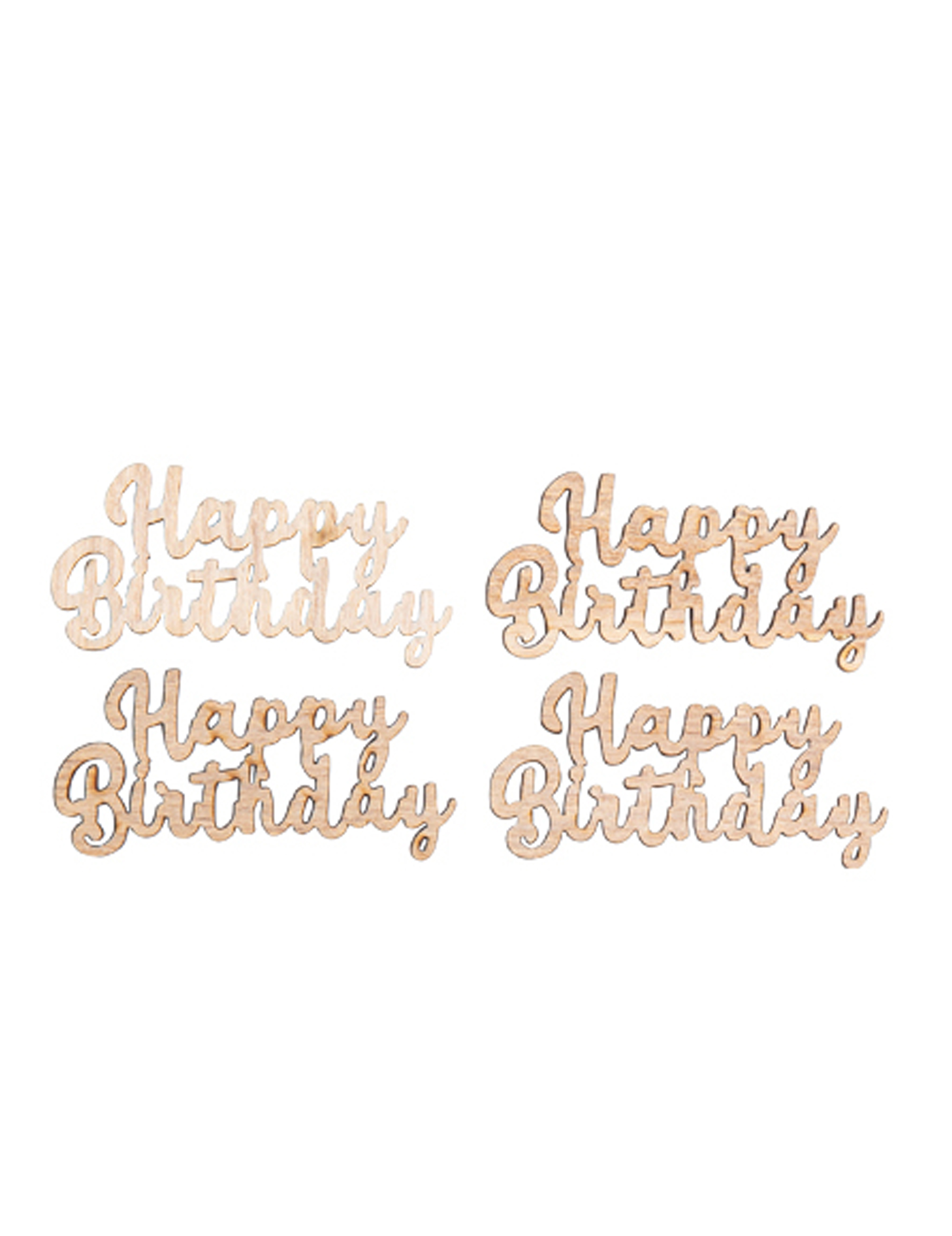 Holz-Konfetti Happy Birthday Tischdekoration 4-Stück 6 x 3 cm Holz-Konfetti Happy Birthday Tischdekoration 4-Stück 6 x 3 cm von ARTYFETES