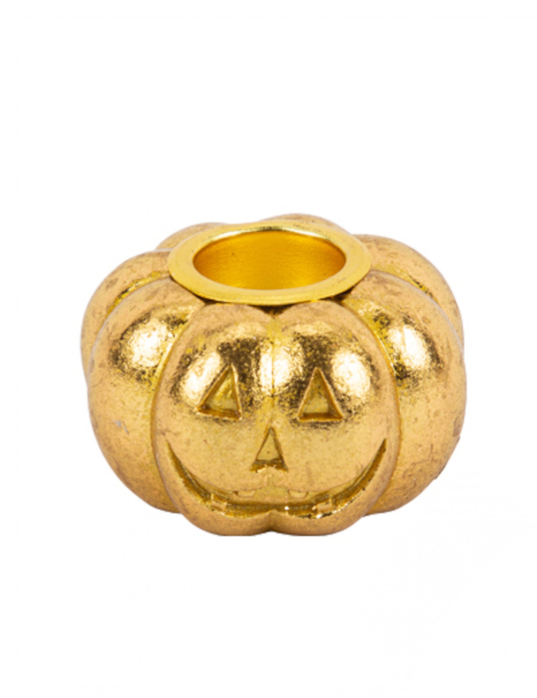 Kerzenhalter Kürbis Kunstharz gold 3,7 x 6 cm Kerzenhalter Kürbis Kunstharz gold 3,7 x 6 cm von ARTYFETES