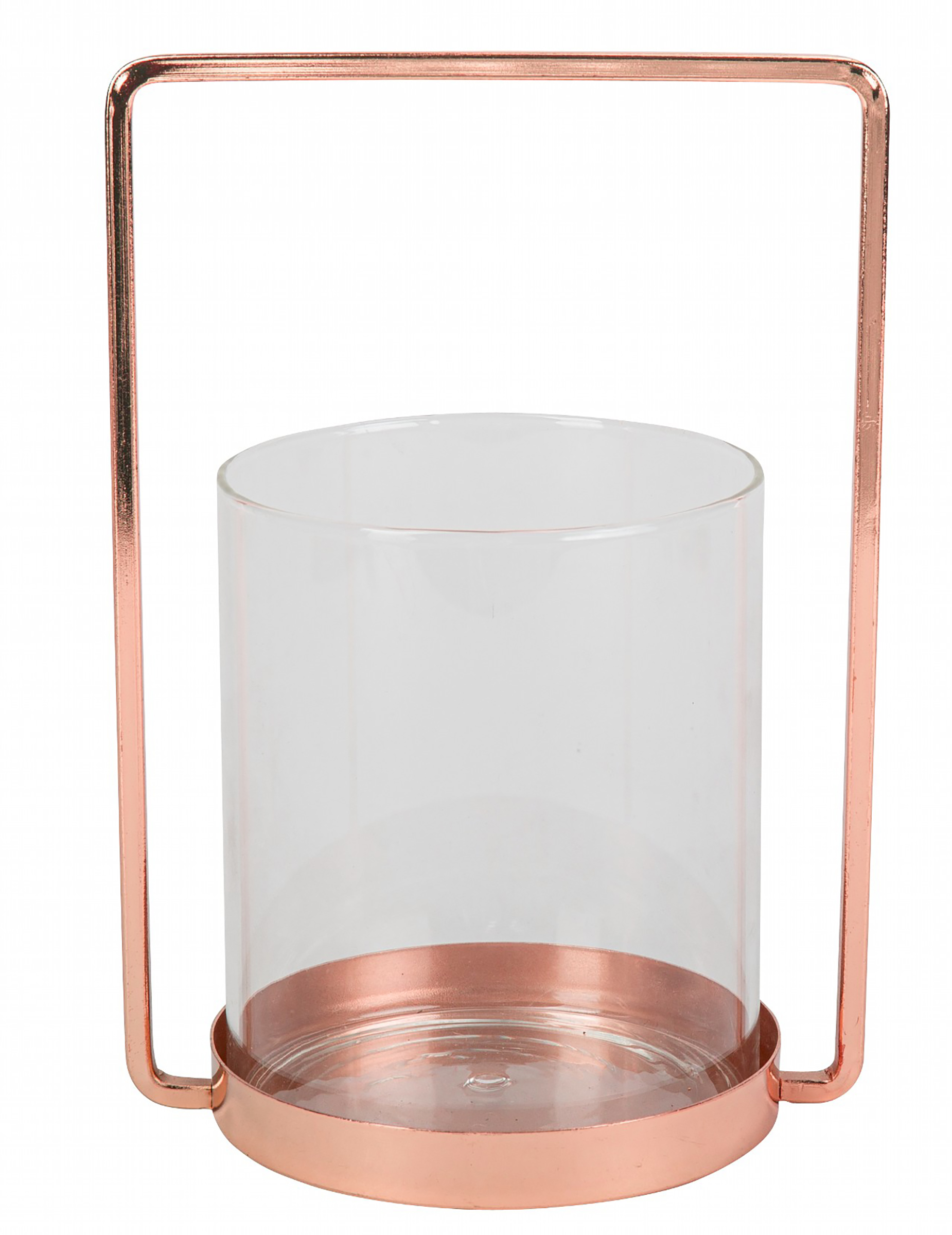 Moderner Kerzenständer aus Glas und Metall roségold 19,5 cm Moderner Kerzenständer aus Glas und Metall roségold 19,5 cm von ARTYFETES